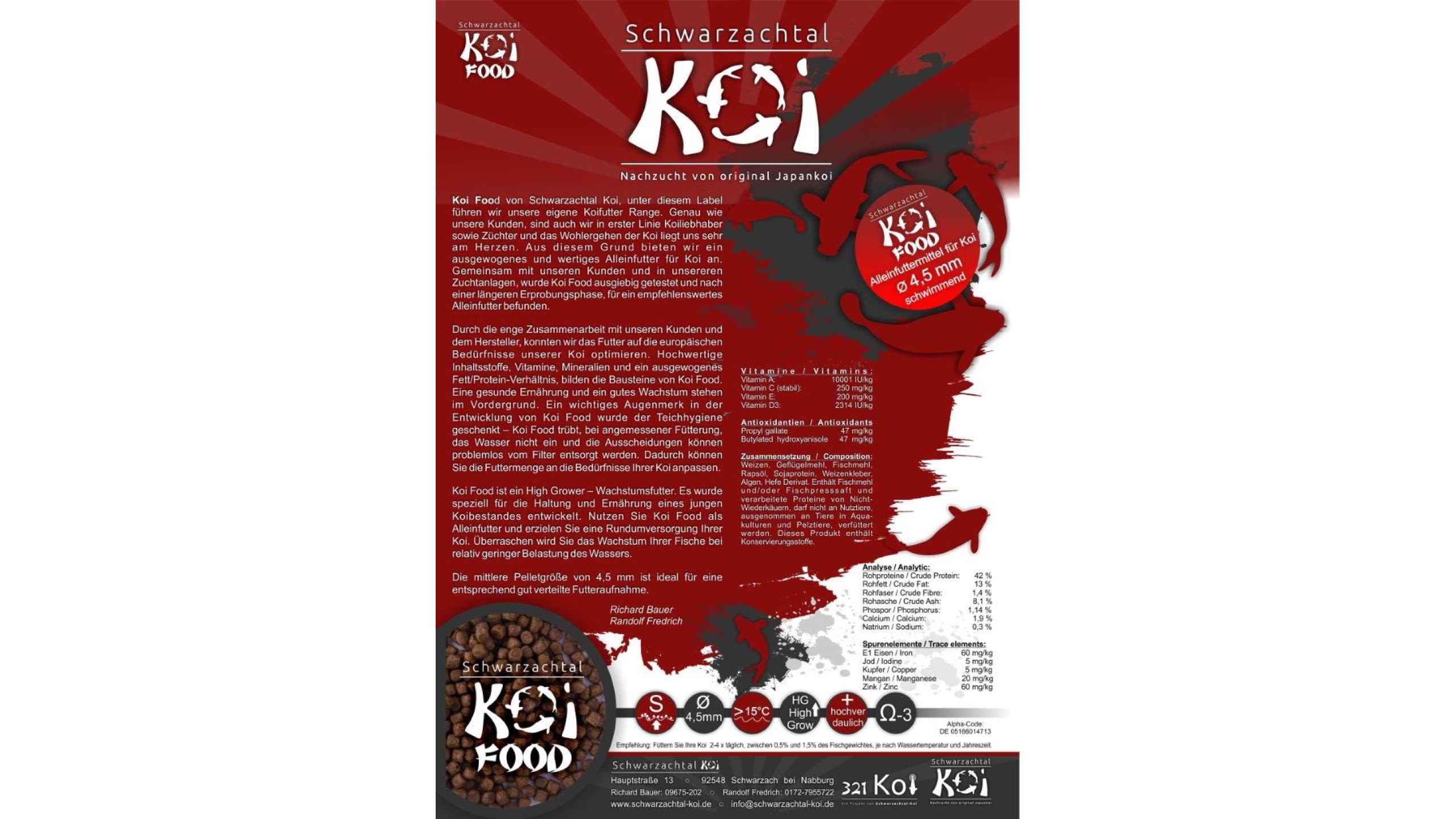 Koi Food 10 KG von Schwarzachtal Koi (3,99€/Kg)